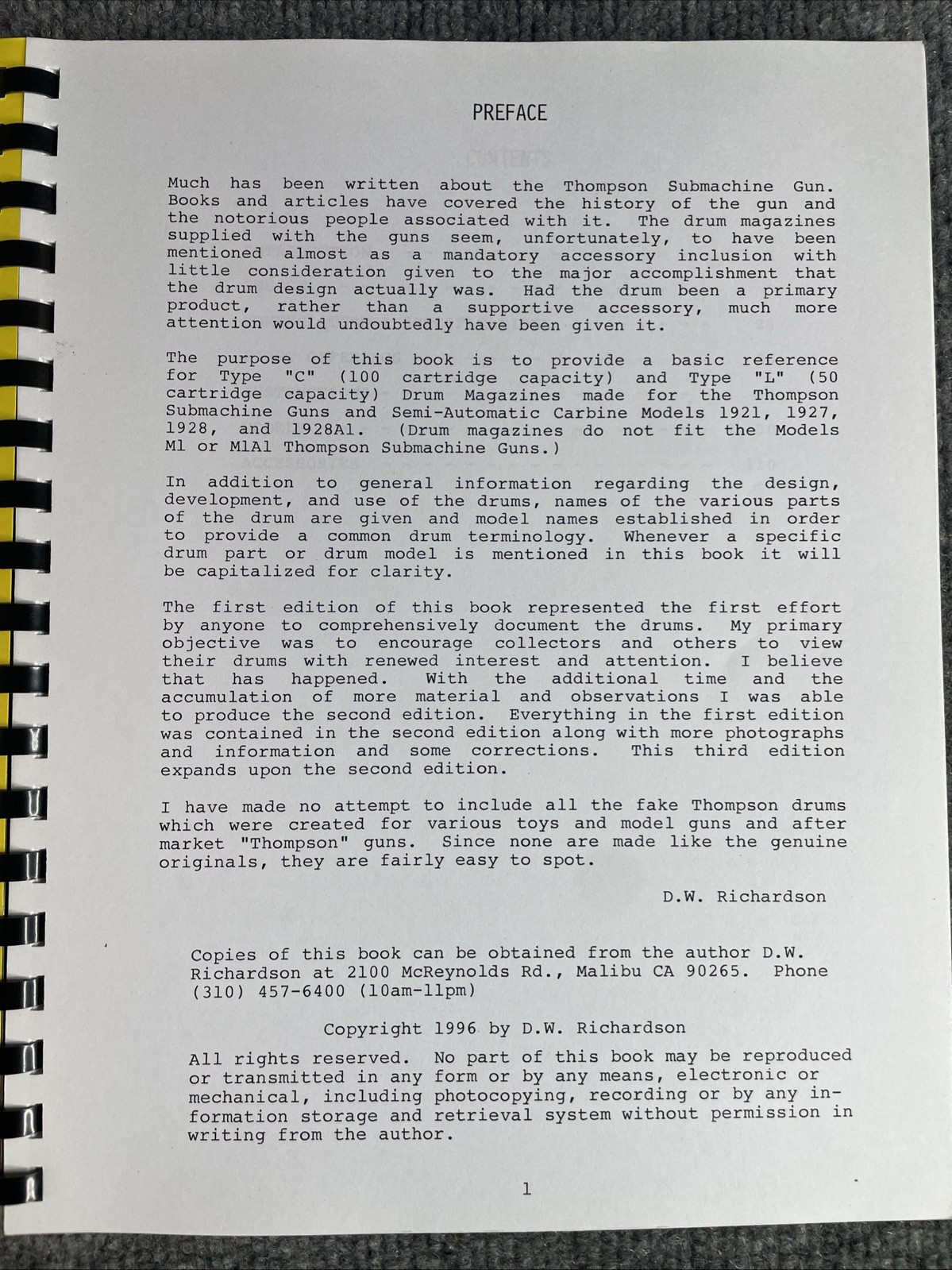 Thompson Submachine Gun Drum Magazines Types C & L by Doug Richardson 3rd Ed.
