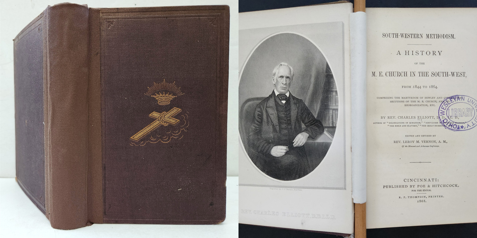 1868 antique SLAVERY CIVIL WAR MARTYRDOM history South-West Methodism ME Church
