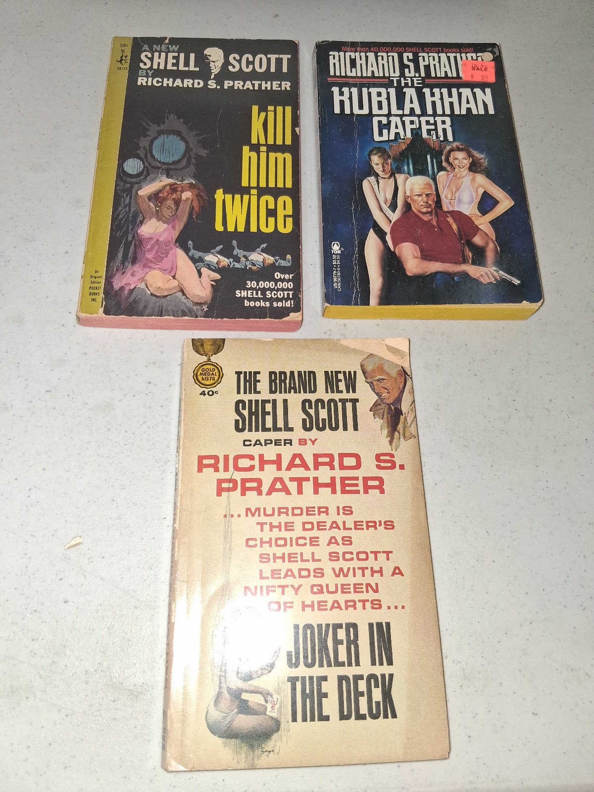 Richard Prather Detective Shell Scott Paperback Book Lot of 3 Gold Medal Pocket