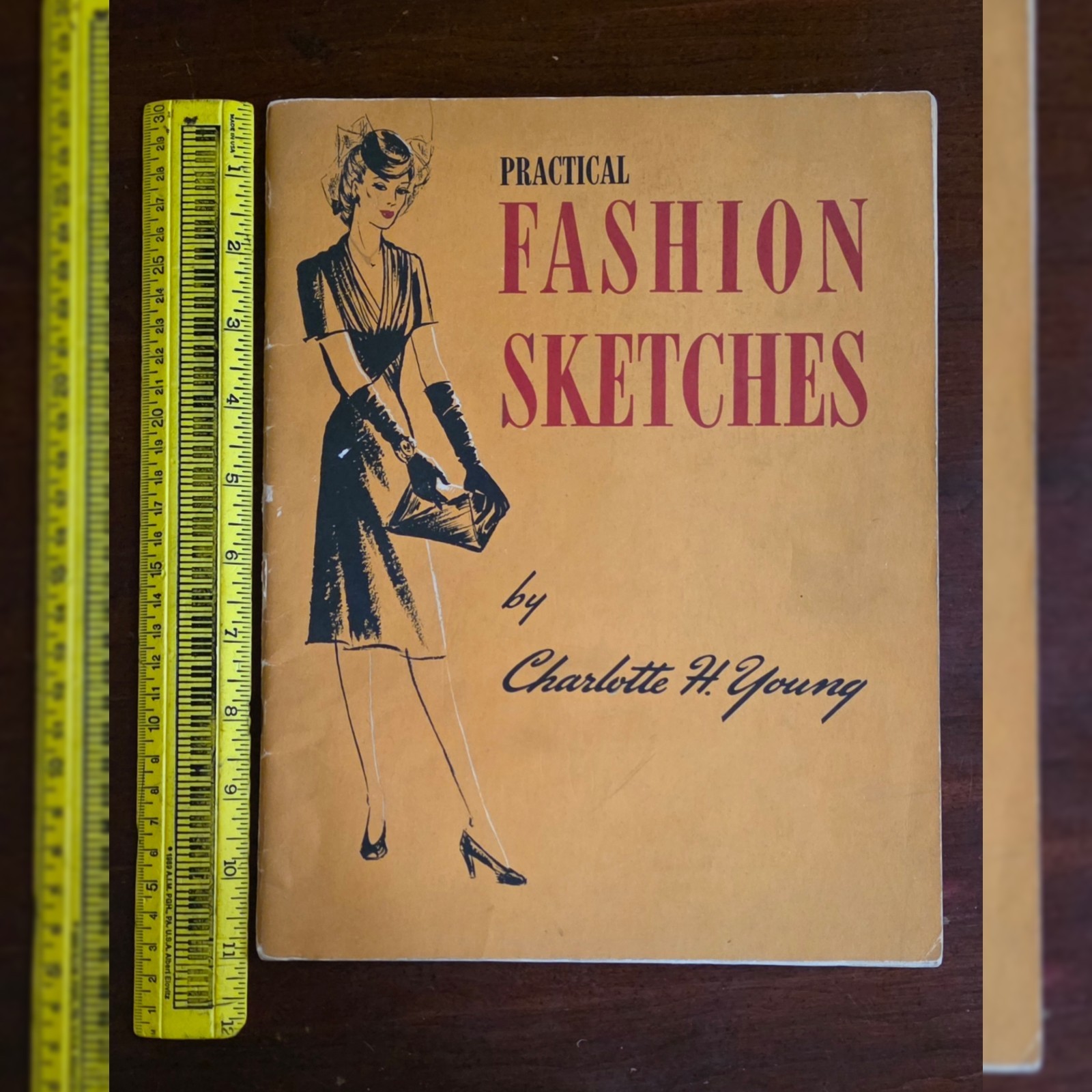Antique 1943 Practical Fashion Sketches Charlotte H Young Illustration & Design