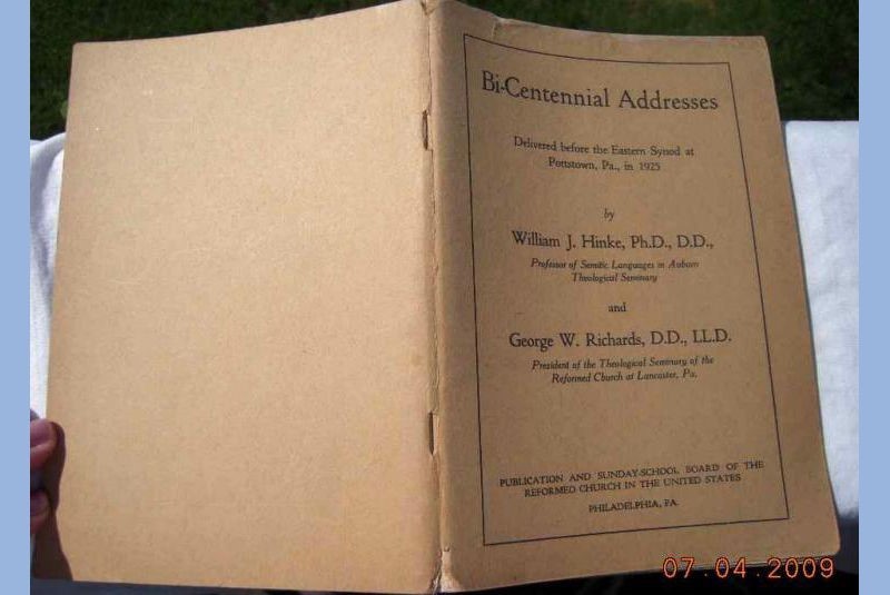 1926 antique BI-CENTENNIAL ADDRESSES William Hinke POTTSTOWN PA George Richards