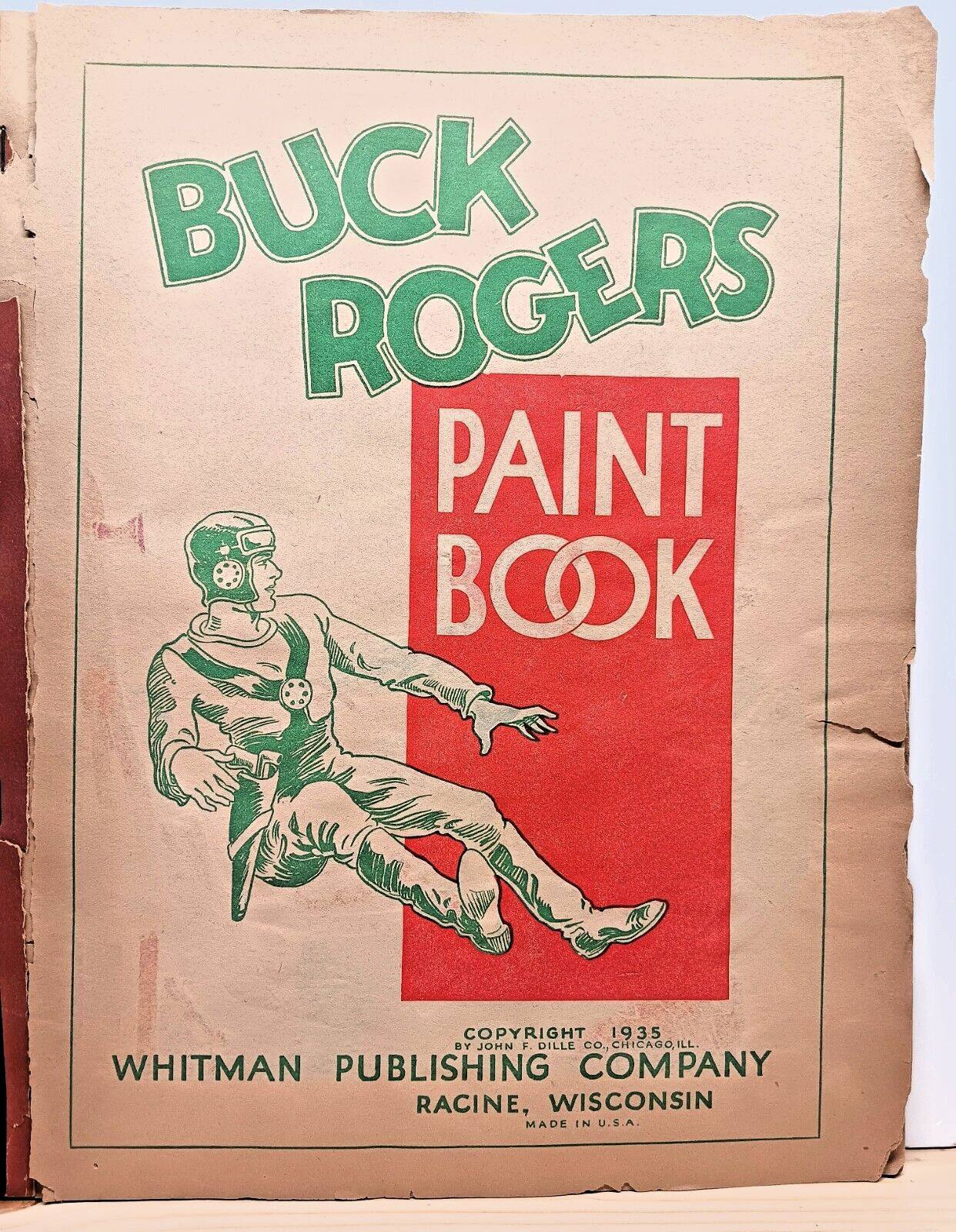 1935 Buck Rogers Paint Book Whitman Publishing Racine 96 pages 11X14