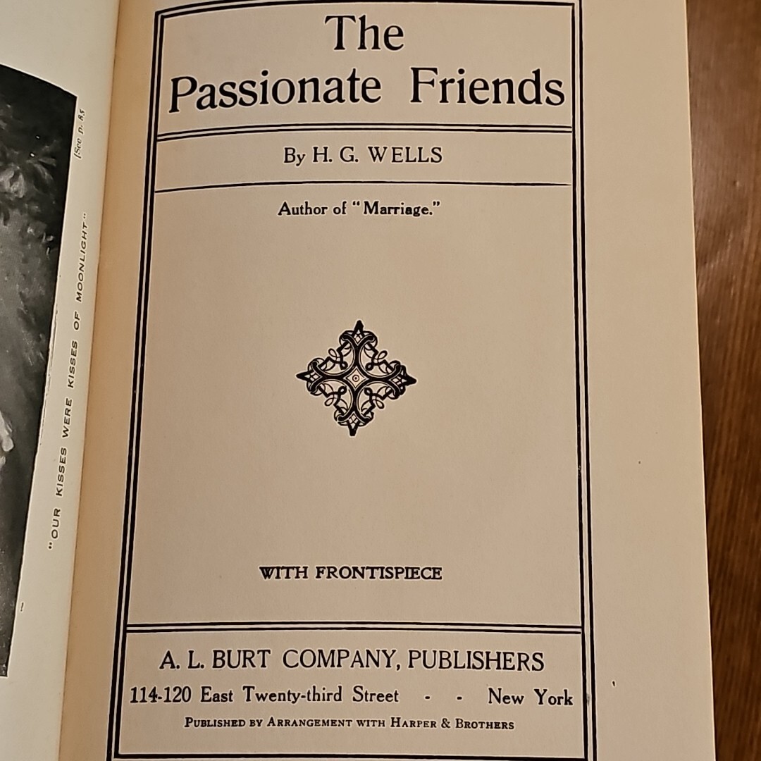 The Passionate Friends H.G. Wells 1913 A.L. Burt Company