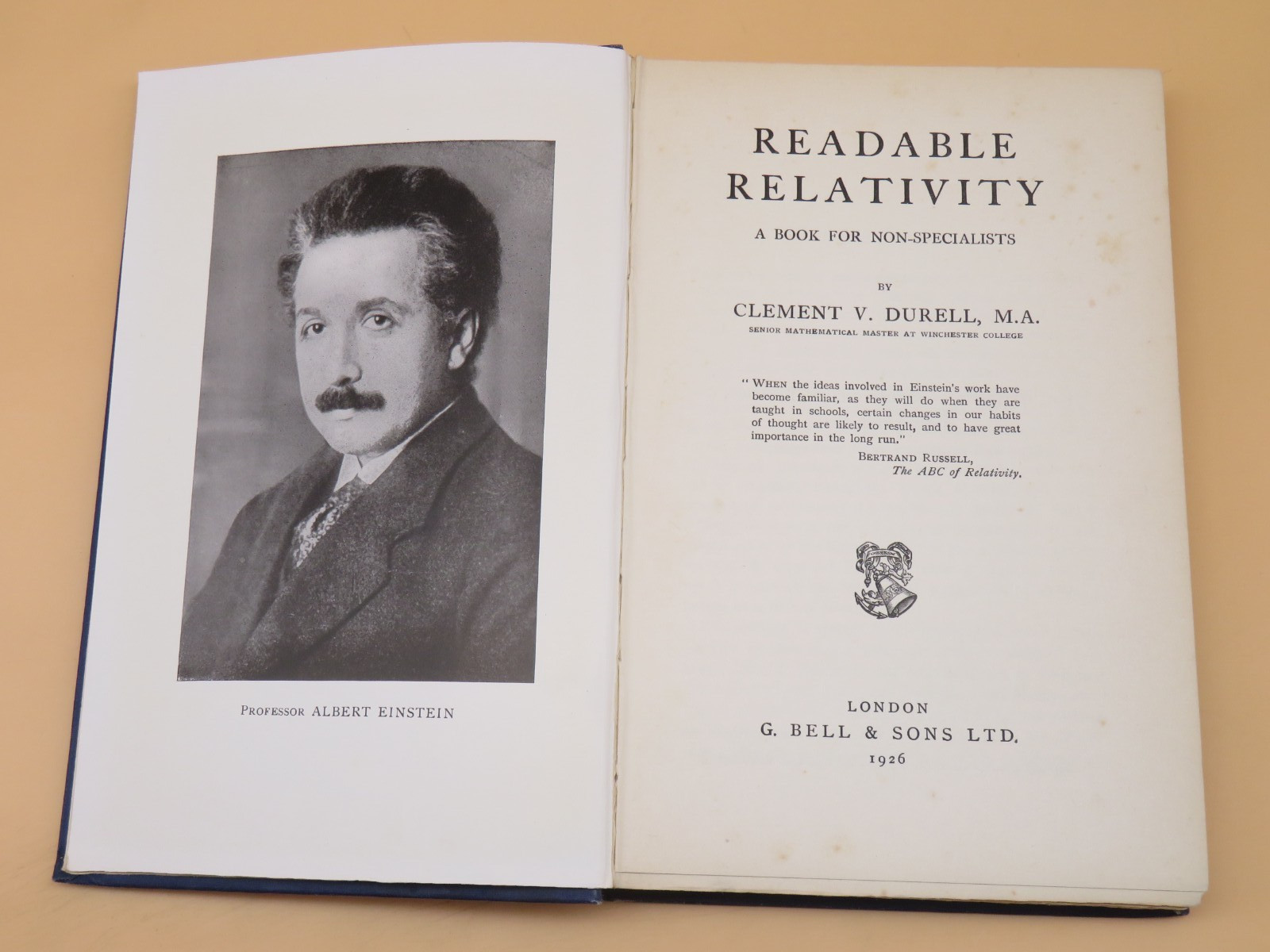 Readable Relativity Clement V Durell Hardback 1926 G Bell And Son