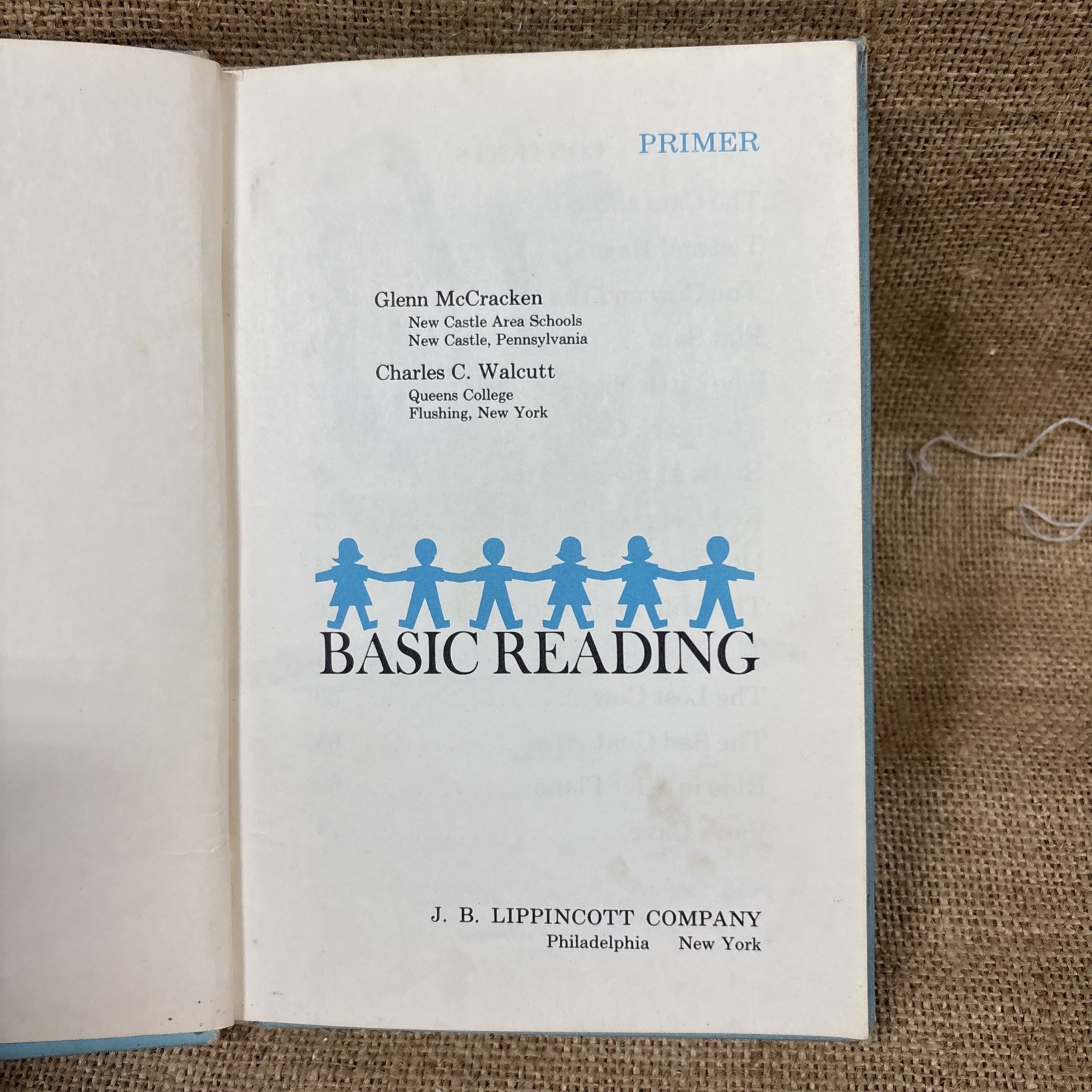 Basic Reading Primer Book 1960s Glenn McCracken