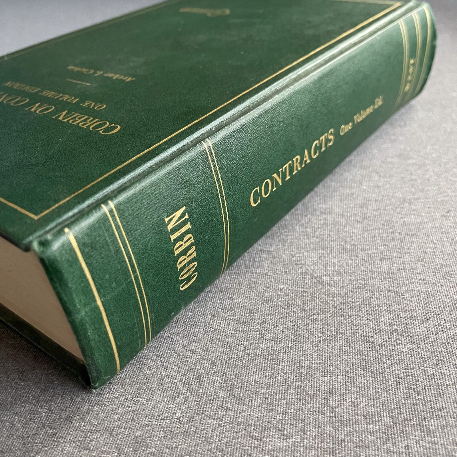 Corbin on Contracts – One Volume Ed, by Arthur Corbin, West Publishing, 1952, HC