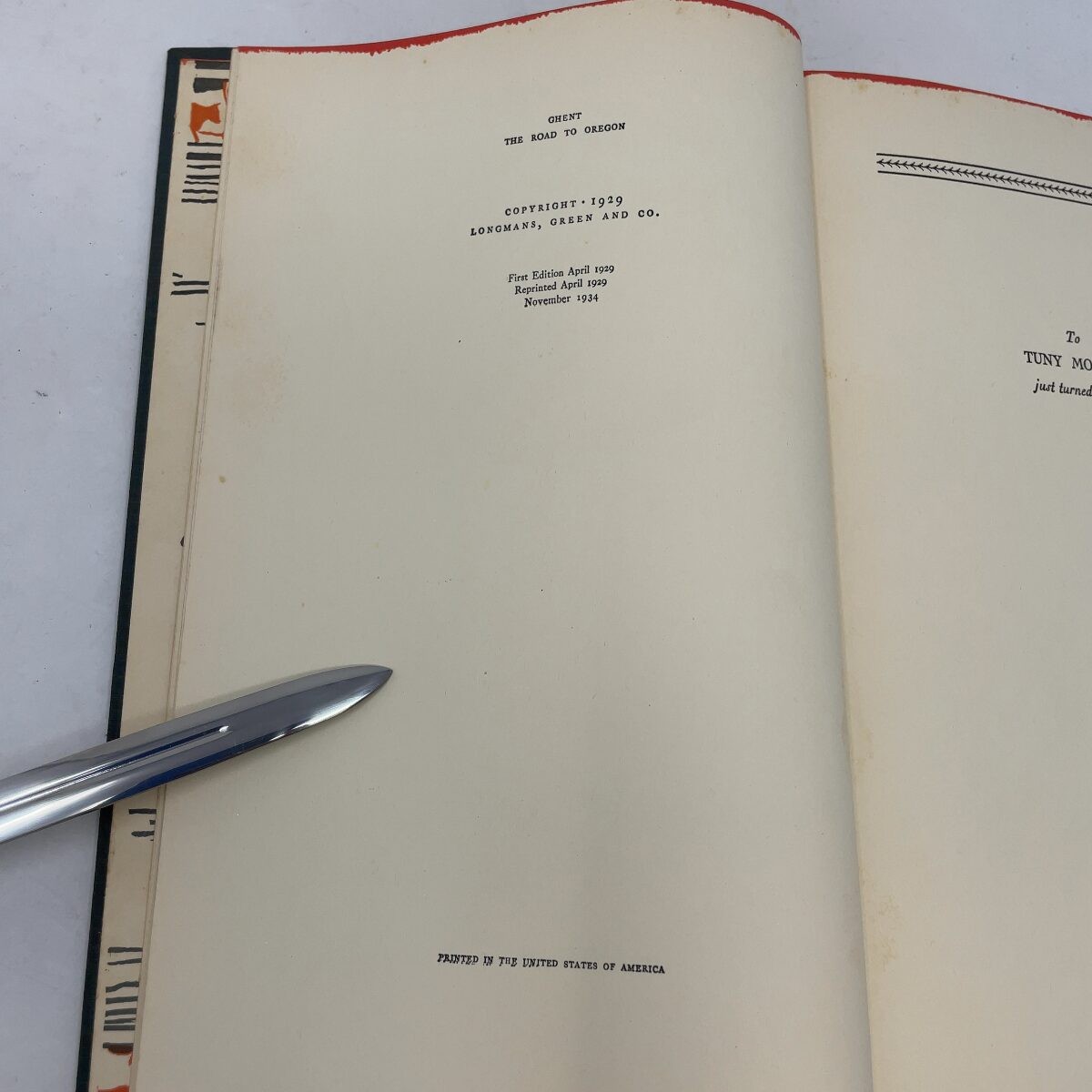The Road To Oregon by W. J. Ghent HC First Edition Very Good 1934