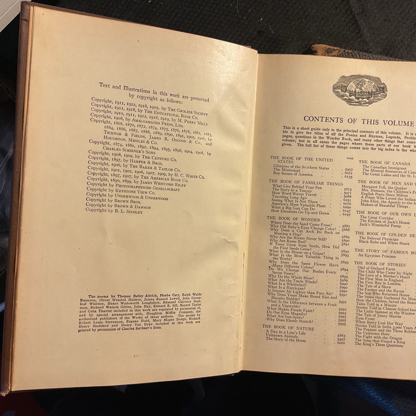 The Book of Knowledge Children’s Encyclopedia 1912 Grolier Society Volume 14&19