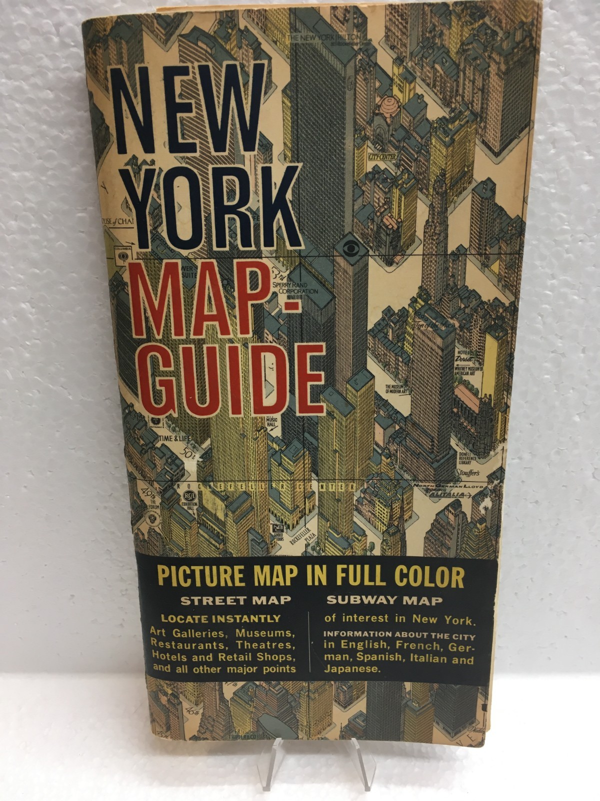 New York City Bollmann Lithograph Pictorial Map & Guide Birds Eye View Vintage