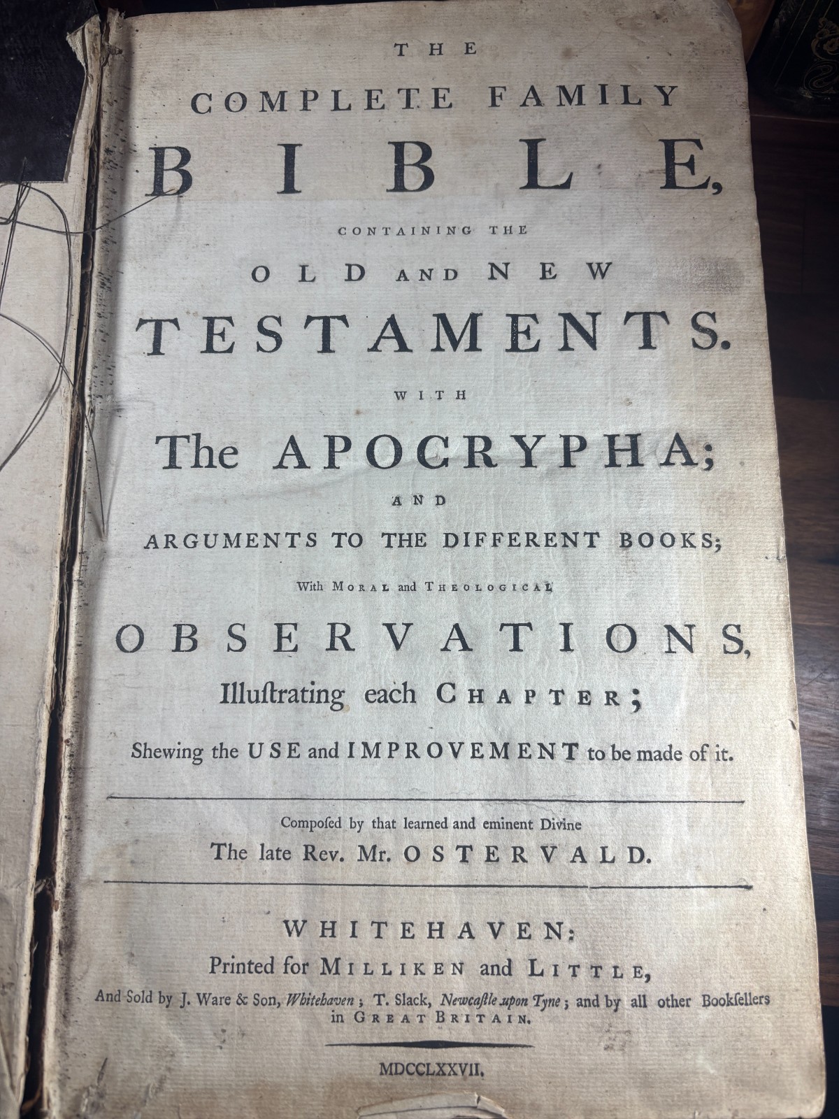 1776/7 KJV Whitehaven Family Bible, American Revolutionary War Era, Herbert 1243