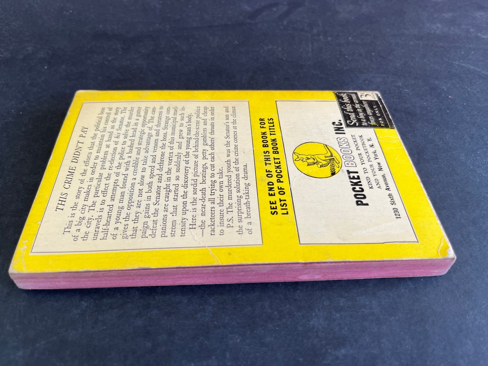 1943 The Glass Key by Dashiell Hammett Mass Market Paperback 1st Pocket Book Ed