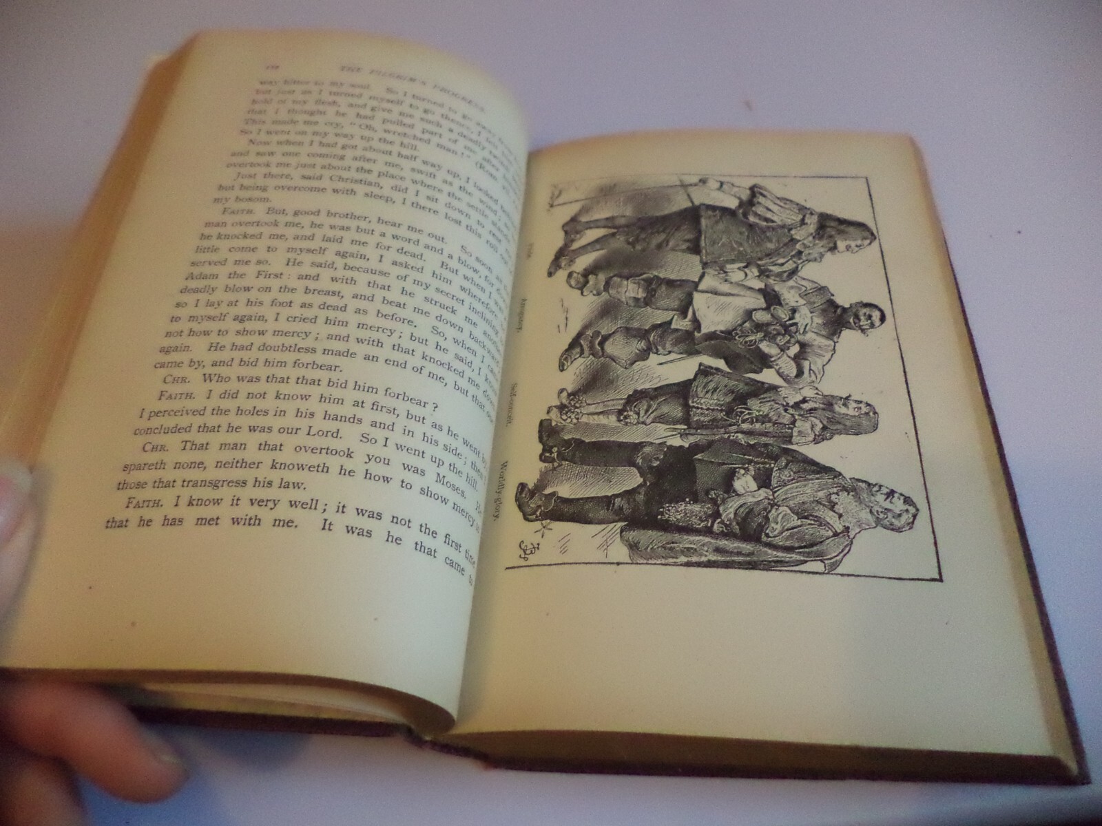 THE PILGRIM’S PROGRESS old antique book JOHN BUNYAN S.W. PARTRIDGE