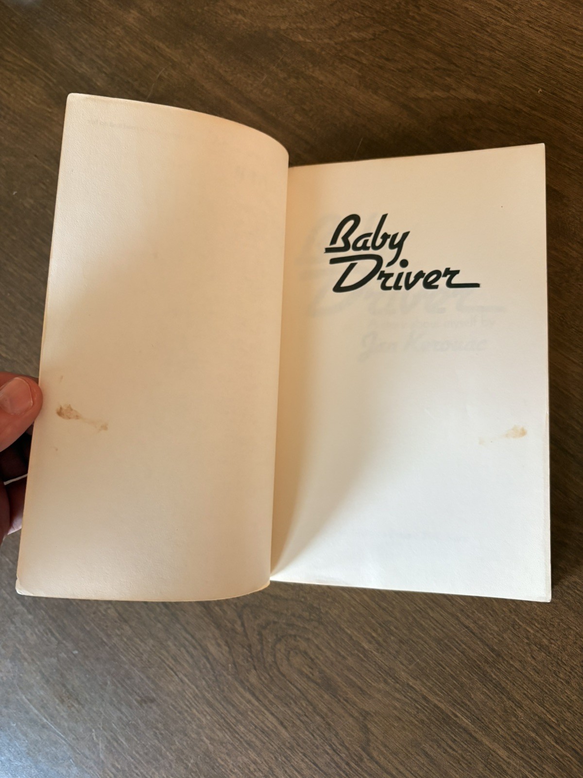 Jan Kerouac BABY DRIVER Rare Uncorrected Proof ARC w/ Ink Editorial Corrections