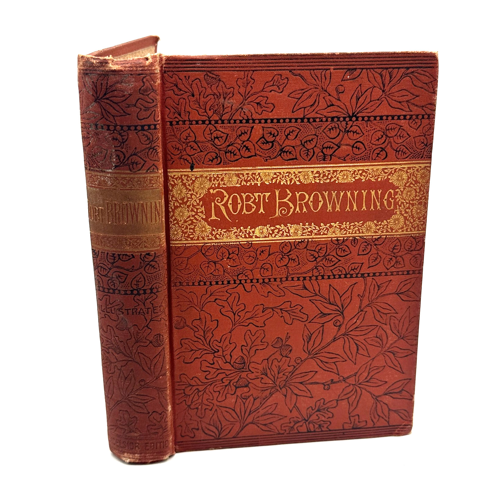 Victorian Robert Browning Excelsior Edition Gilt Decorative Cloth Poetry 1880s
