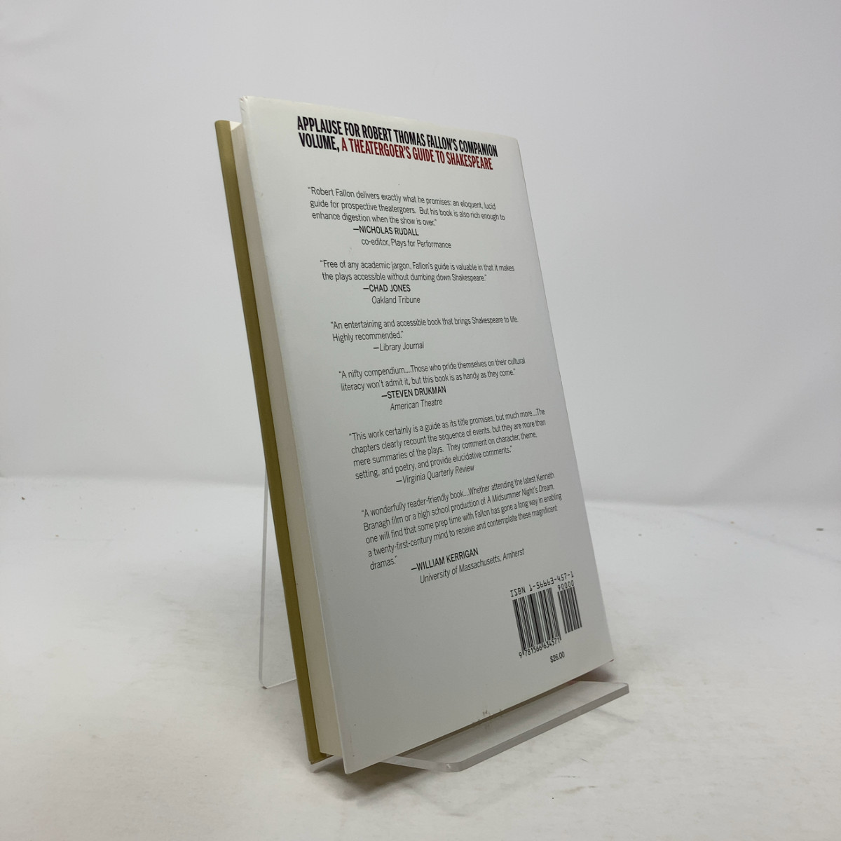 A Theatergoer’s Guide to Shakespeare’s Themes by Robert Thomas Fallon HC First E