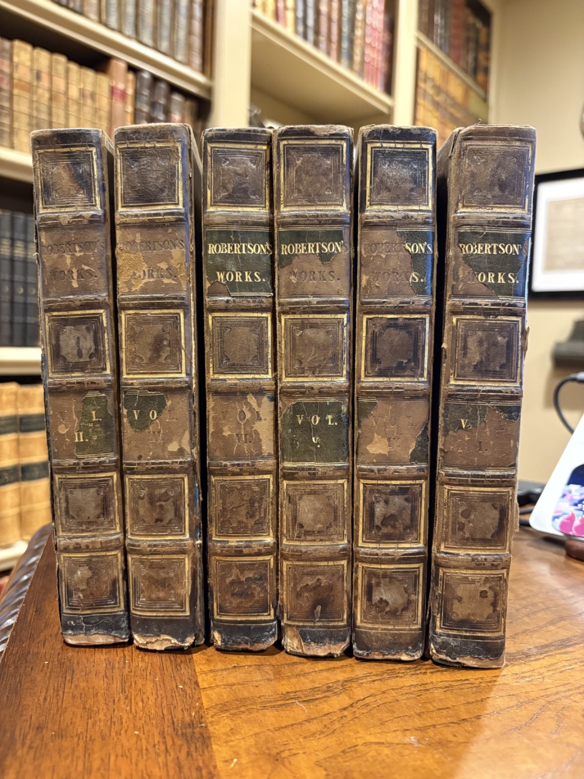 1826 Works of the Late William Robertson D.D. Complete 6 Vol Set Leather History