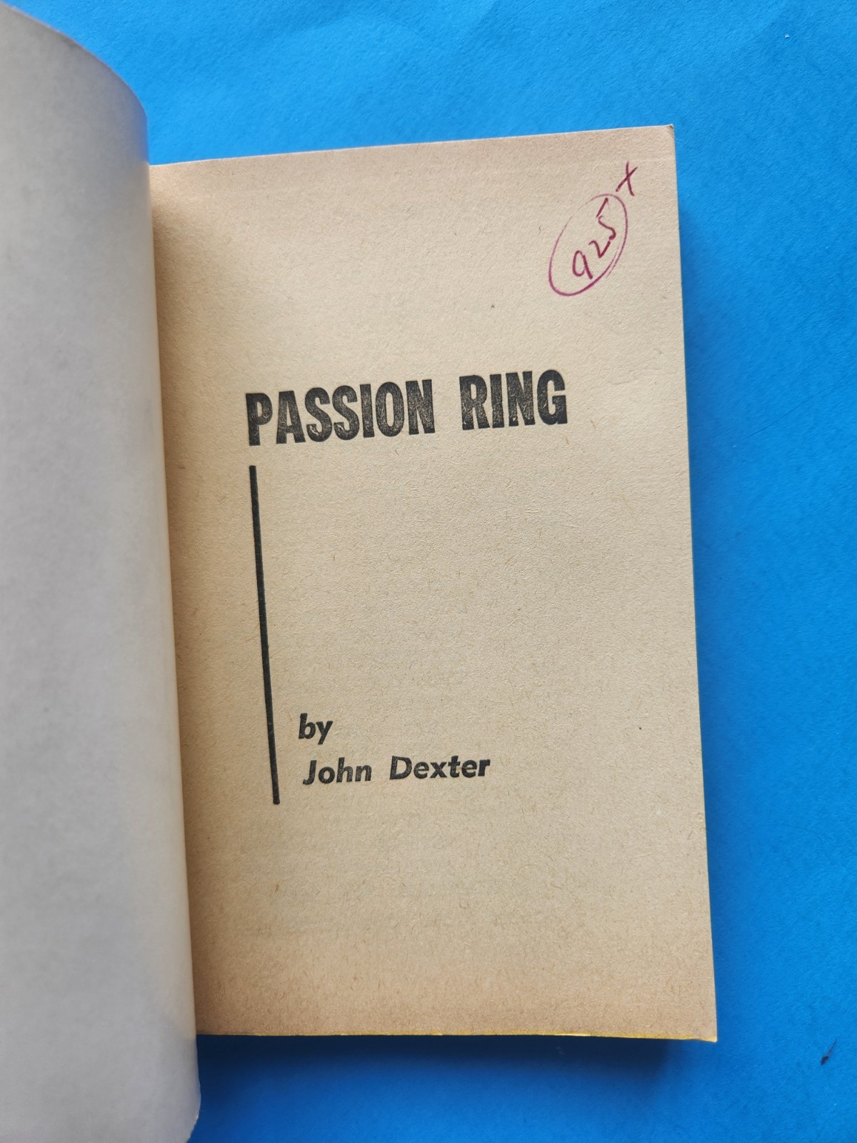 PASSION RING by John Dexter Greenleaf Classics EB925 Pulp Erotica Sleaze GGA