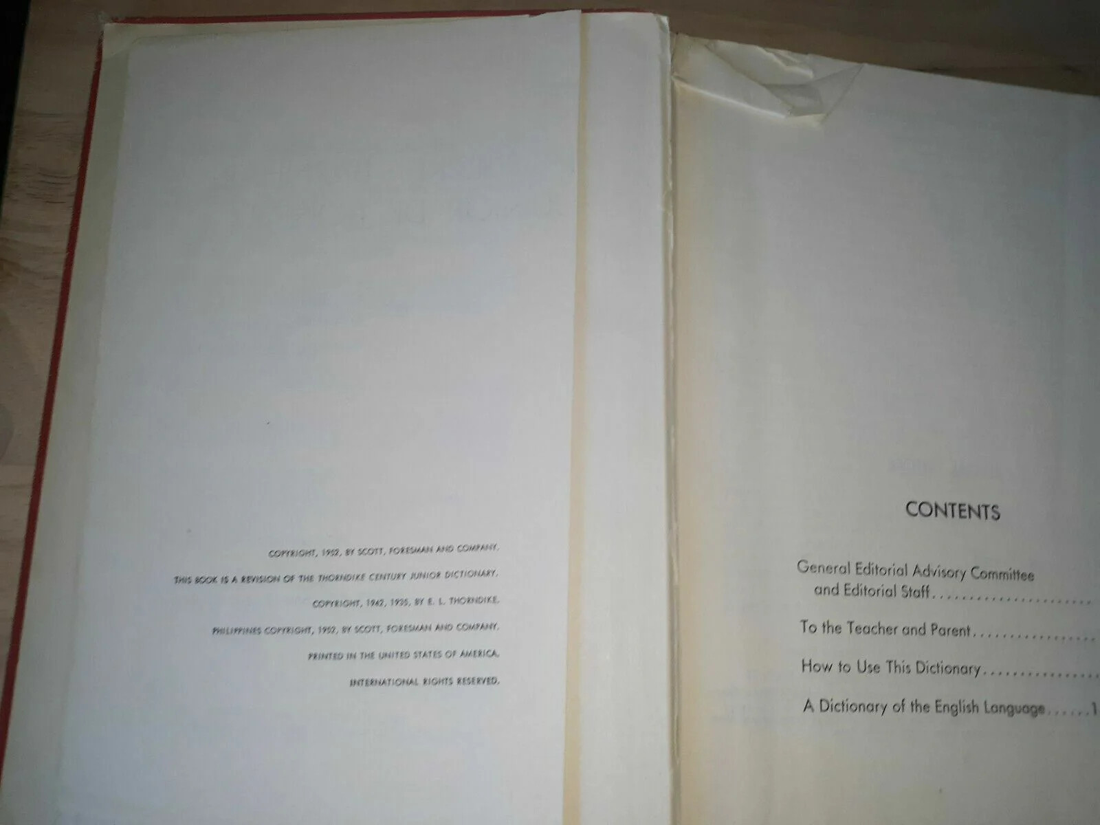 Thorndike Barnhart Junior Dictionary Children’s Reference Illustrations 1952