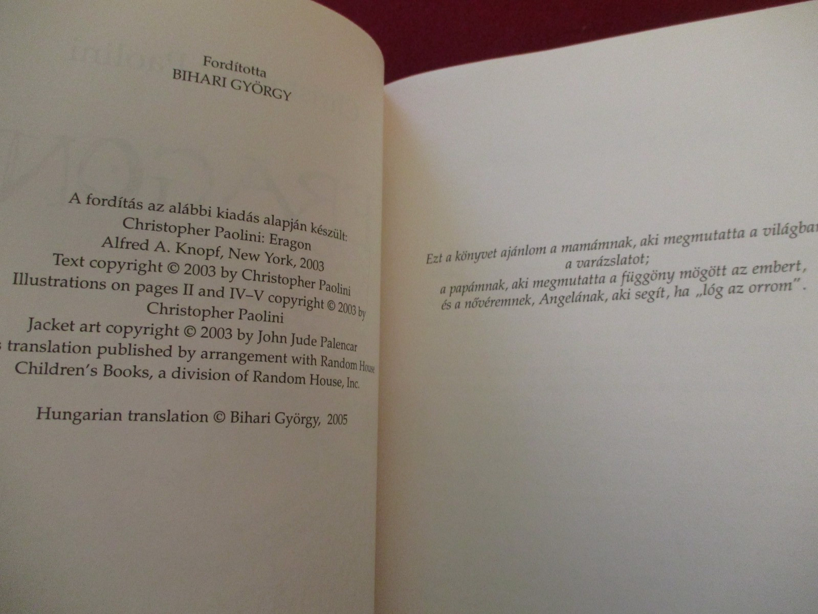 Eragon & Eldest by Christopher Paolini ~ Hungarian Language Editions