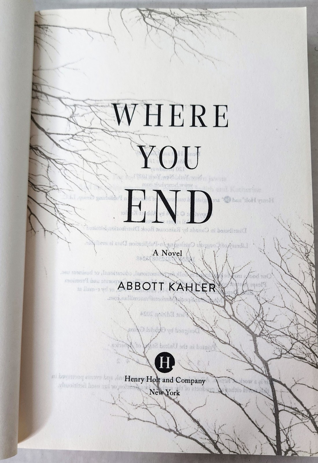 Where You End ARC Uncorrected Proof Abbott Kahler Advance Reader 2024 Rare