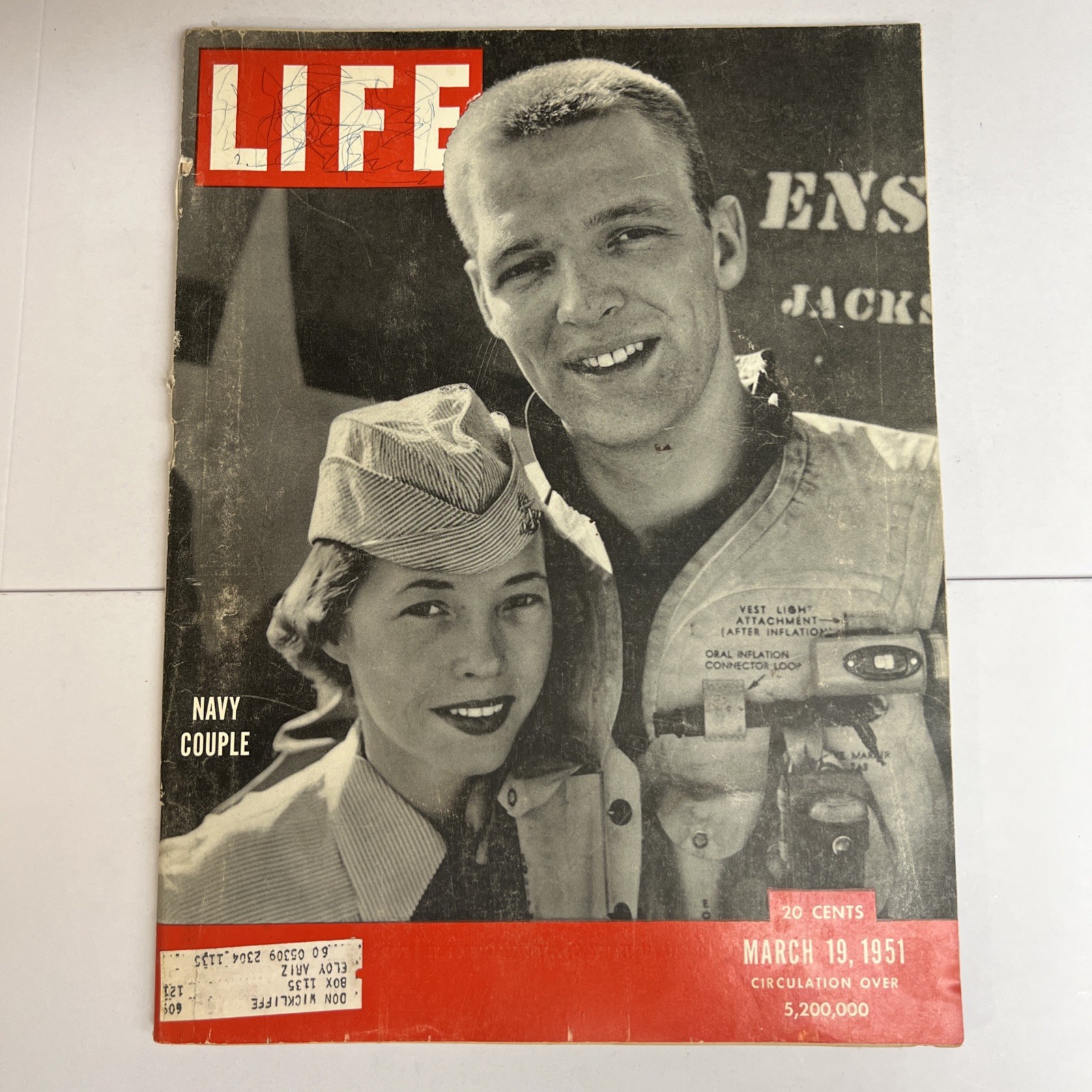 Vintage LIFE Magazine March 19 1951 Navy Couple Ensign Ralph Mick Sluis WWII Era