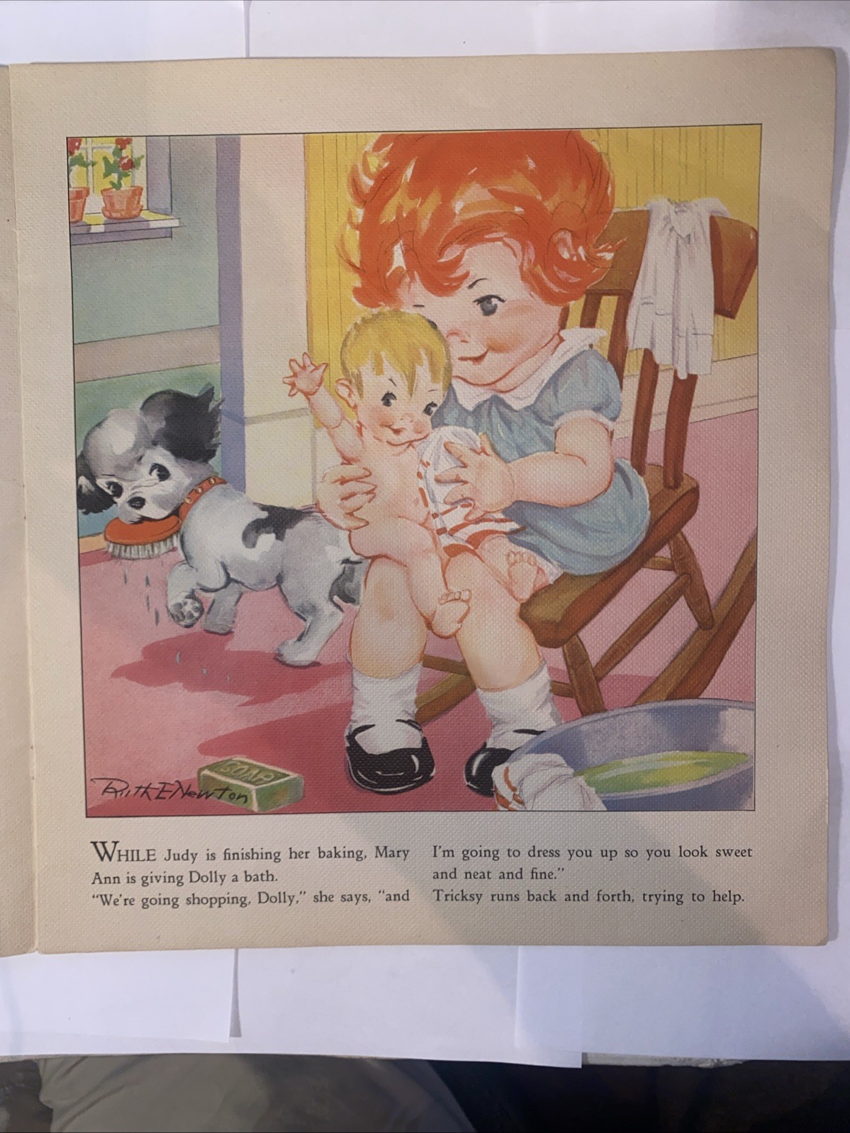 Let’s Play Store, Let’s Play Postman Vtg Linen Children’s Books 1936 13” X 12”
