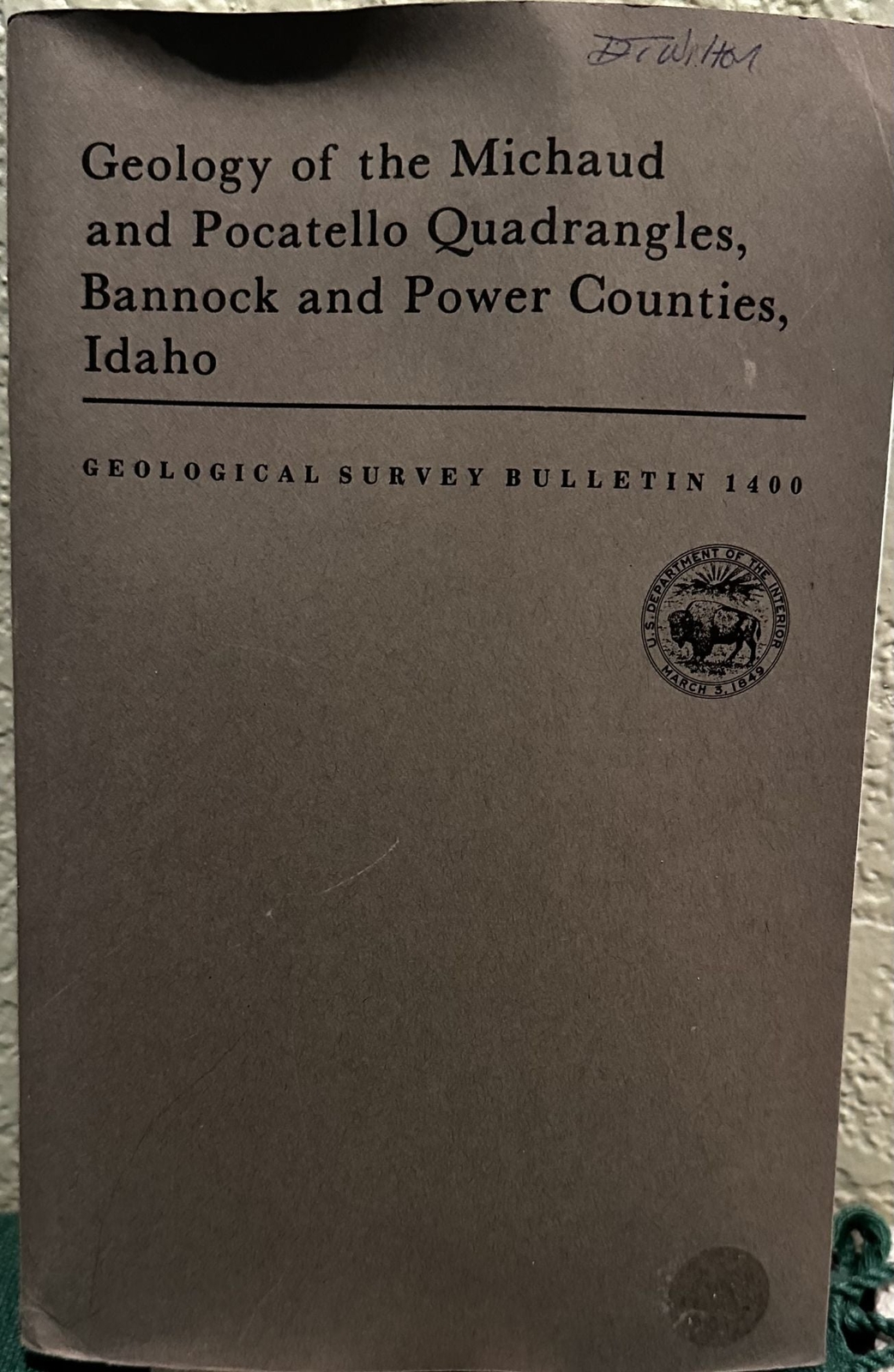 Donald E Trimble / Geology of the Michaud and Pocatello quadrangles Bannock 1st