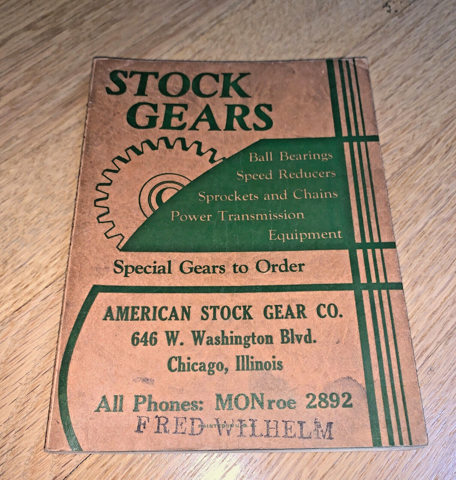 1938 AMERICAN STOCK GEAR CO. CATALOG at 646 W. Washington Chicago 224 pages