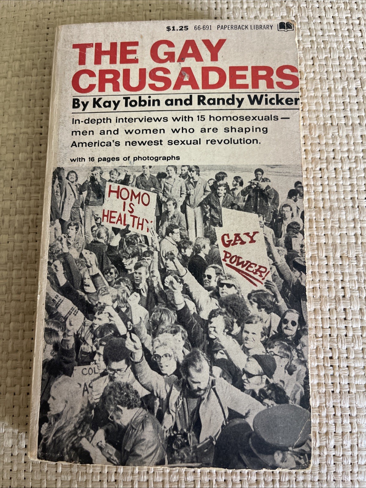The Gay Crusaders by Kay Tobin and Randy Wicker 1st Print 1972 LGBTQ Vintage PB