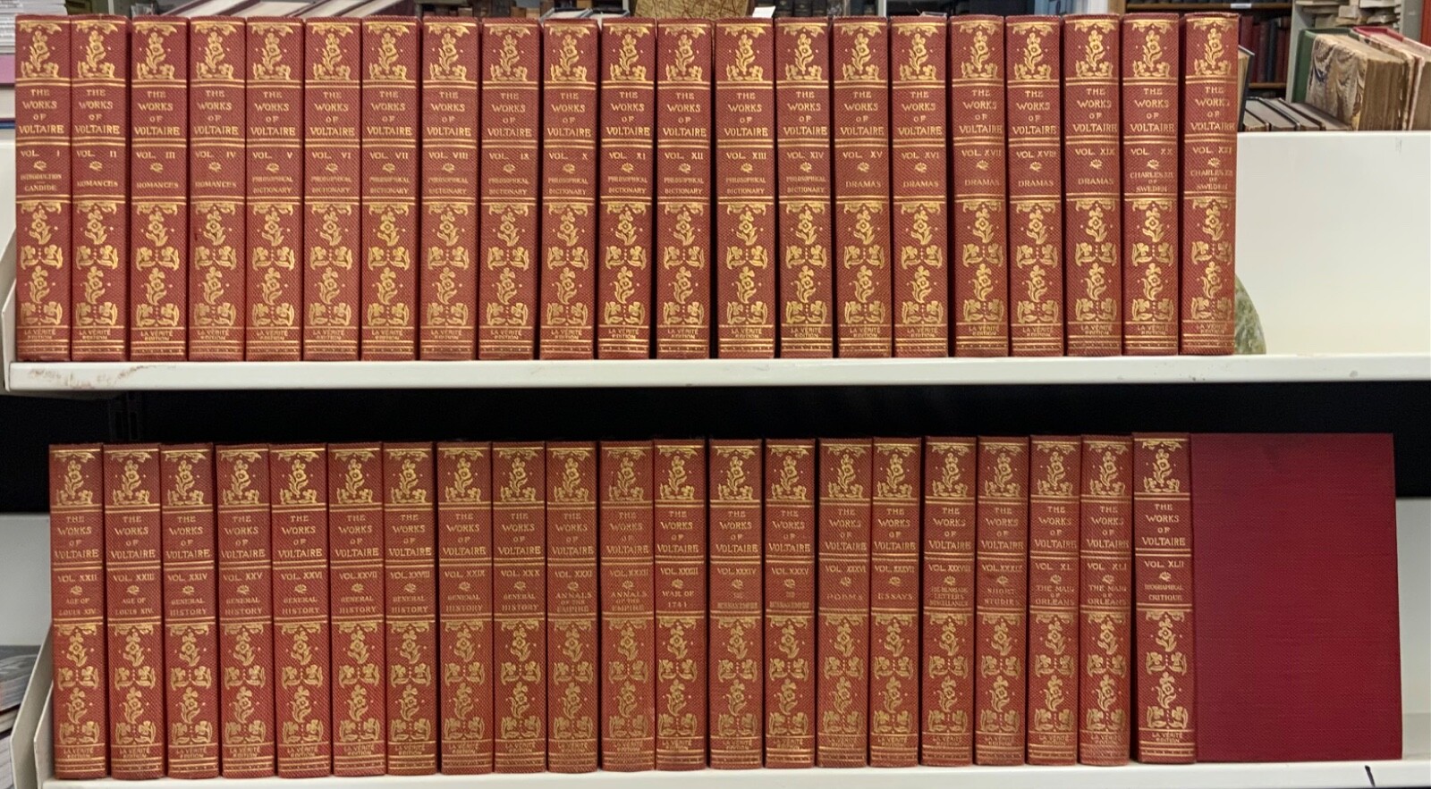 1901 Works of Voltaire La Verite Edition Complete Set 42 Vols Limited & Numbered