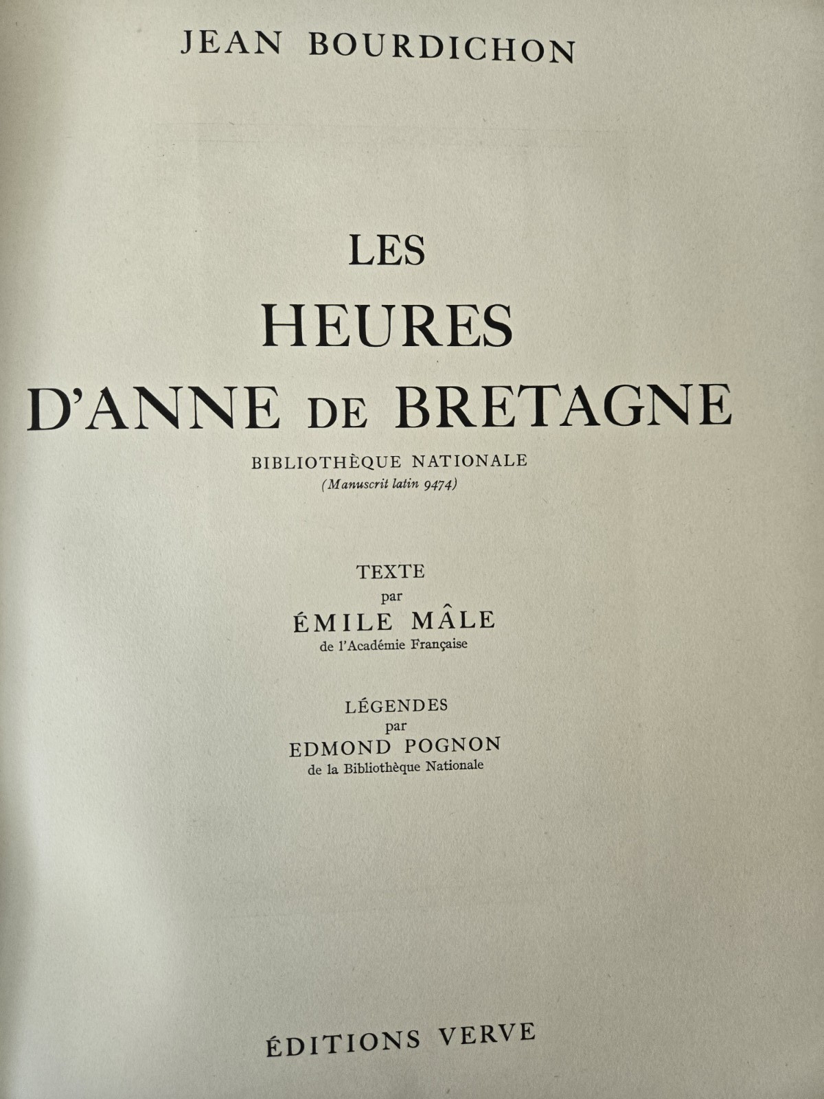 Jean Bourdichon: Les Heures D’Anne De Bretagne, Verve Vol. IV No. 14 & 15, 1946