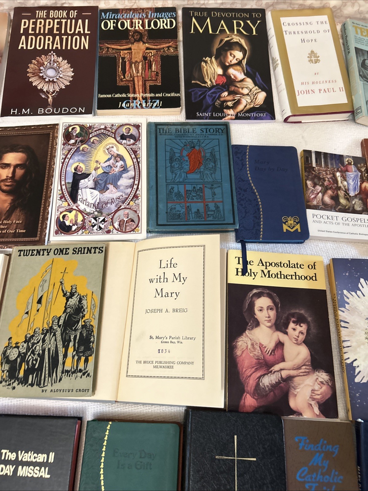 Huge Vintage Lot Of 70+ Catholic Books, Mass Missals, Prayer & Saint Devotionals