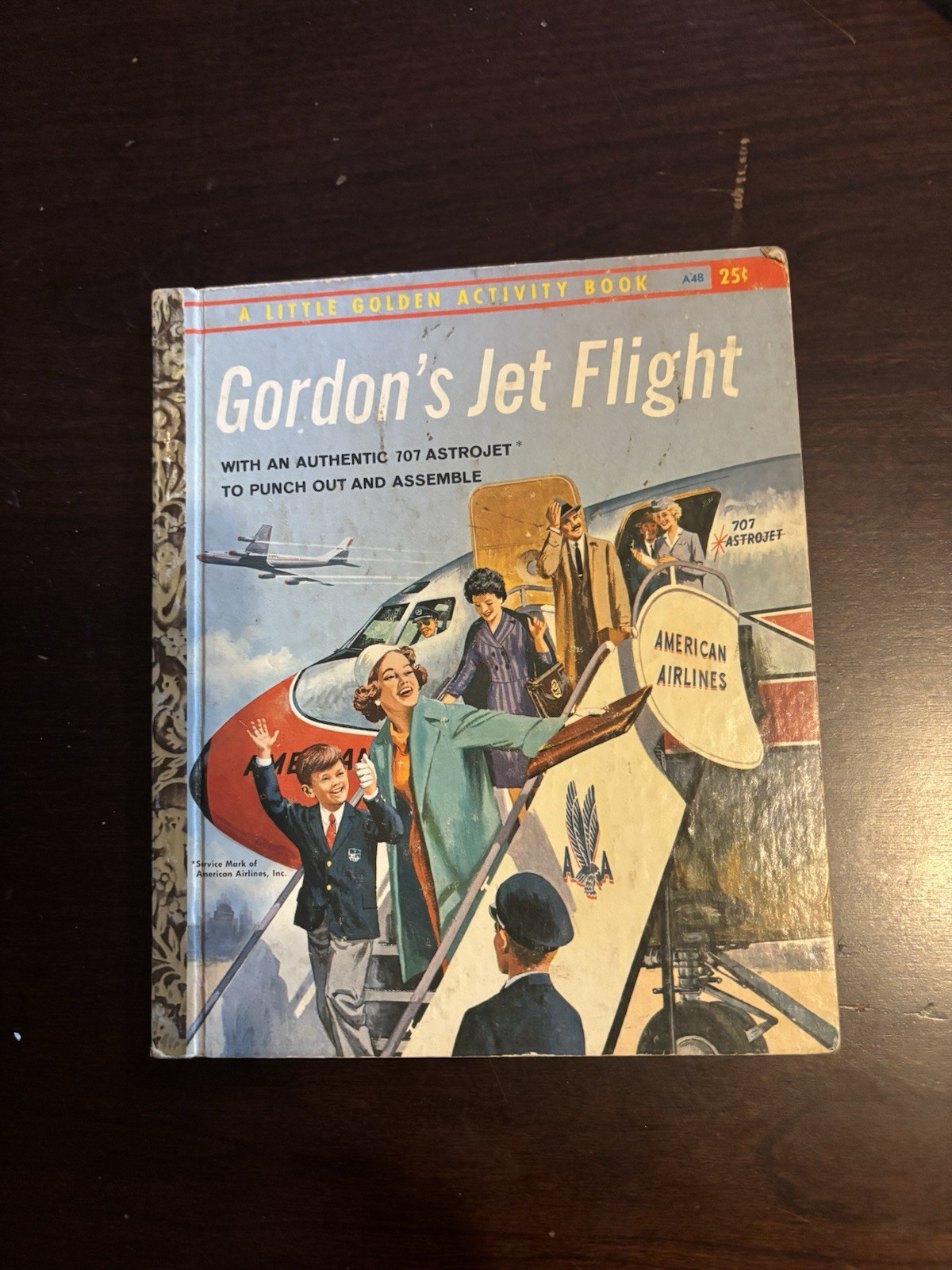 GORDON’S JET FLIGHT ~ UNPUNCHED ASTROJET pages ~ vintage Little Golden Book A48