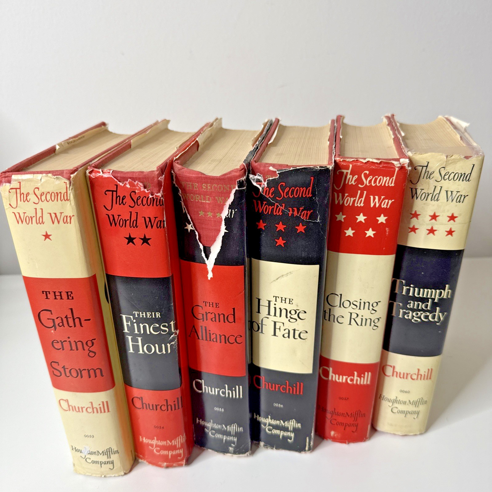 Second World War Hardcover Winston Churchill Complete Set Volumes 1 2 3 4 5 6 DJ