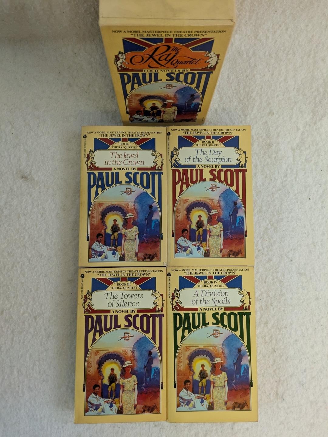 Paul Scott RAJ QUARTET Box Set Paperbacks Avon 1979