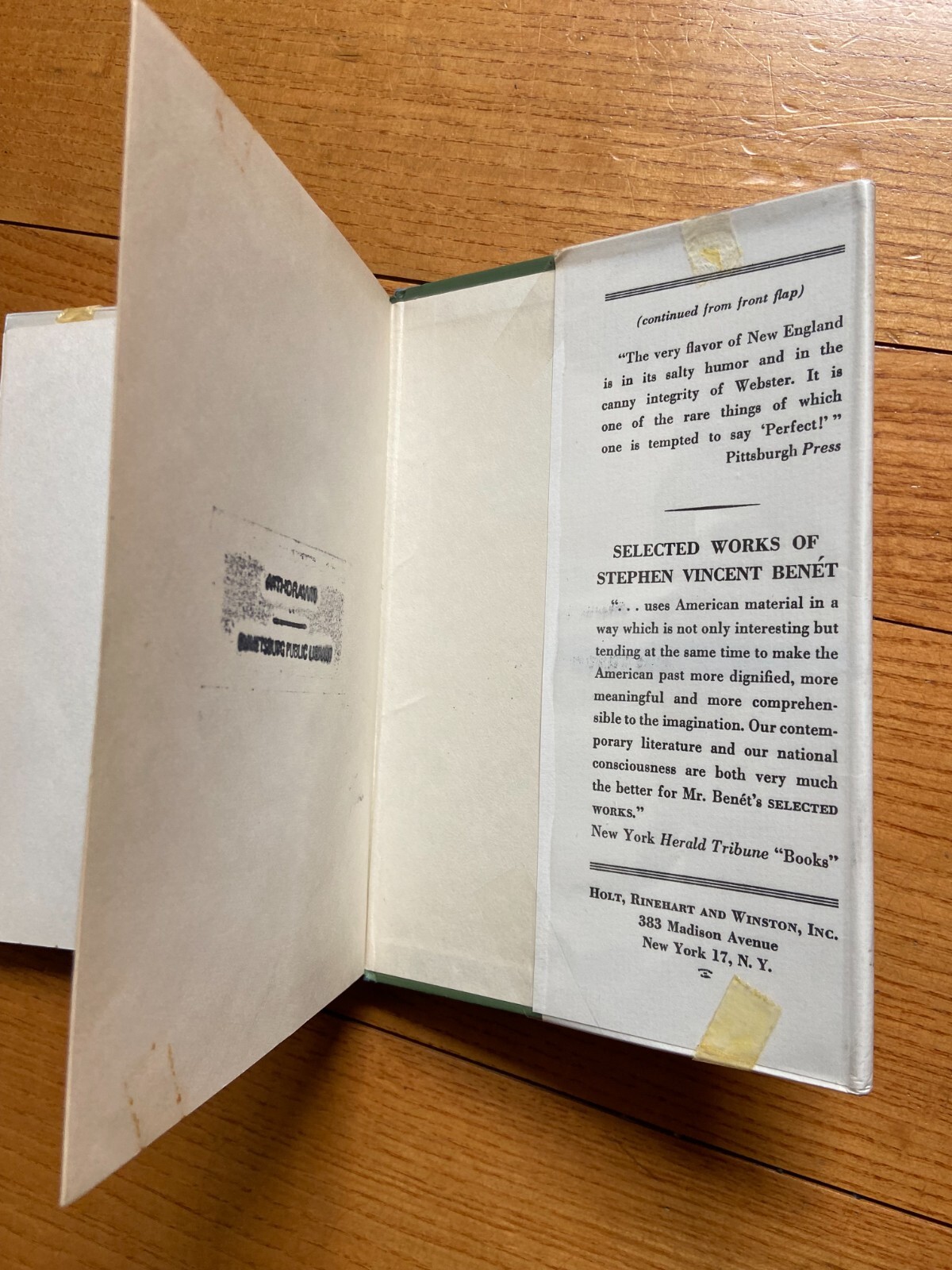 The Devil and Daniel Webster by Stephen Vincent Benét © 1937 hardcover library