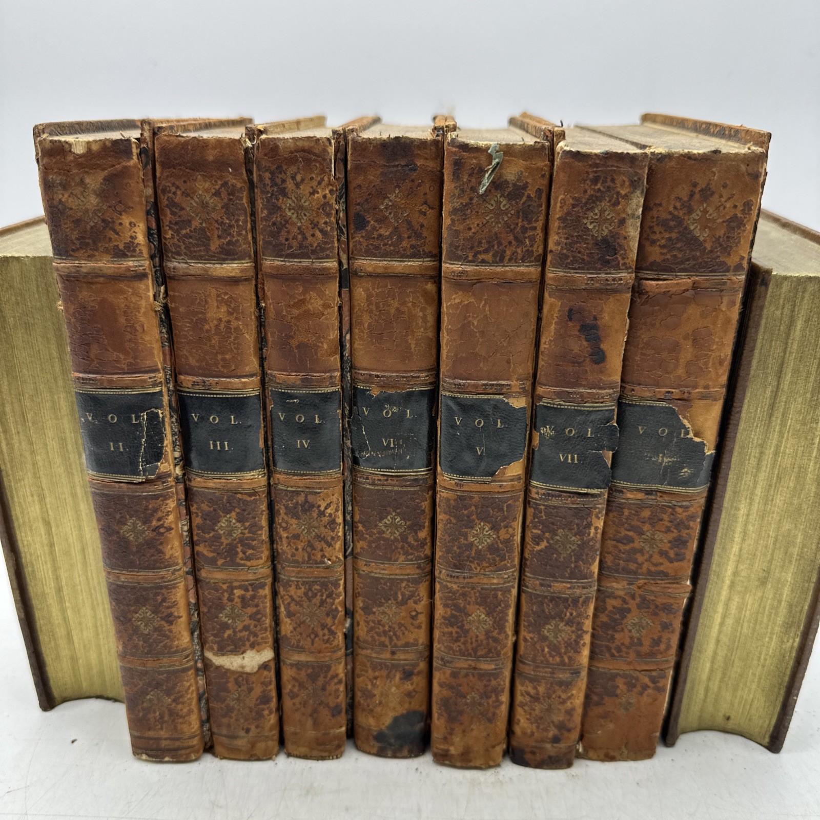 Poetical Works John Milton 1809 7 Vol Set Leather Rebinding Antique (AC66)